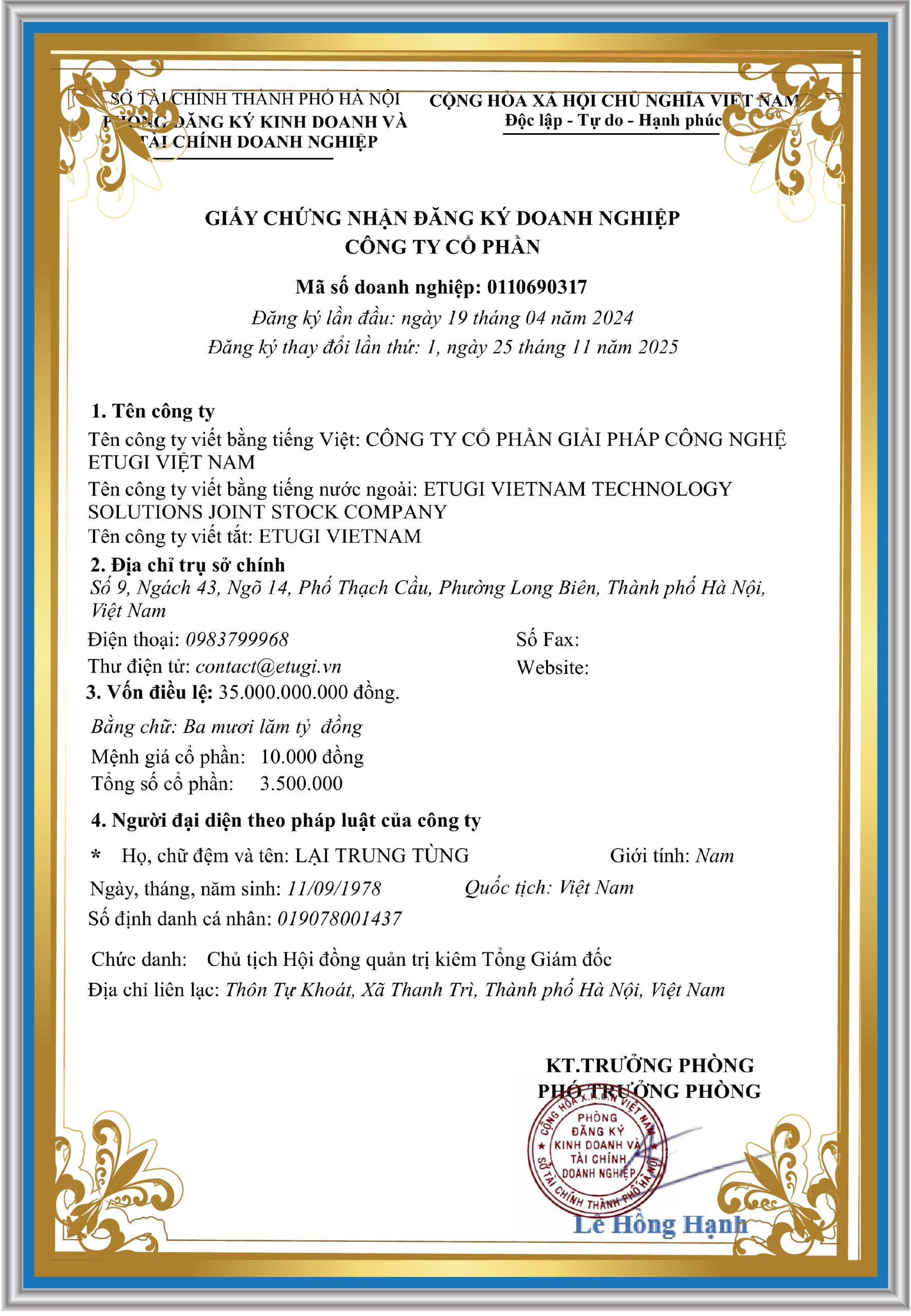 CHỨNG TỪ PHÁP LÝ ETUGI 2026-01